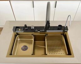 Мойка кухонная Ceruttispa Gloria CT10355 75х46 многофункциональная, nano gold