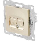 Розетка компьютерная встраиваемая Gusi Electric без заземления RJ45/RJ12 цвет шампань