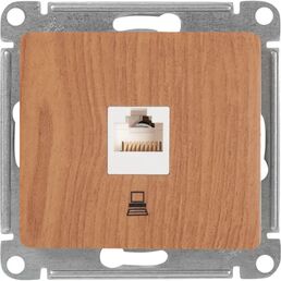 Розетка компьютерная встраиваемая Systeme Electric Glossa RJ45 cat 5E цвет дуб