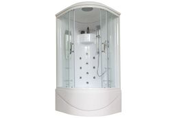 Душевая кабина Royal Bath 100х100 100NRW-Т с гидромассажем, стекло прозрачное, профиль белый
