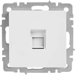 Компьютерная розетка встраиваемая IEK Brite РК11-БрБ RJ45 UTP cat 6 цвет белый