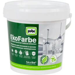 Краска для кухни и ванной Jobi Ekofarbe матовая цвет белый база A 1 л