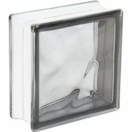Стеклоблок SEVES BASIC "Богема Волна", графитовый цвет, 19x19x8 см