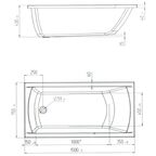 Ванна 100Acryl Ницца акриловая 150x75 см каркас в комплекте