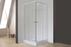 Душевой уголок Royal Bath 95х95 RB95HPD-T стекло прозрачное, профиль белый, без поддона