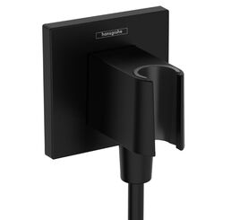 Шланговое подключение Hansgrohe Fixfit E 26889670 с держателем для душа, черный матовый