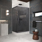 Душевой уголок Vegas-Glass ZA-F Protec 110x85 ZA-F Protec h1900 110*85 06 07 профиль GunMetal, стекло графит