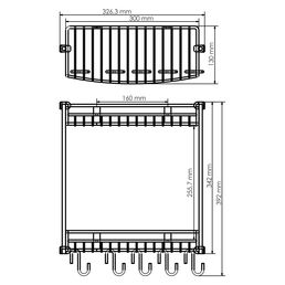 Полка металлическая прямая Wasserkraft 32,6х34,2х13 см