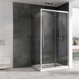 Душевой уголок Abber Schwarzer Diamant 100x75 AG30100H-S75 стекло прозрачное, профиль хром, без поддона