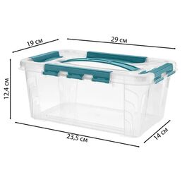 Ящик Grand Box 29x12.4x19 см 4.2 пластик с крышкой цвет прозрачный