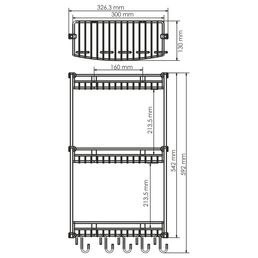 Полка металлическая прямая Wasserkraft 32,6х54,2х13 см