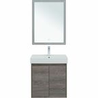 Тумба с раковиной Aquanet Nova Lite 60 см подвесная 2 дверцы, дуб рошелье