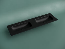 Раковина накладная мебельная Ceramica Nova Grace 1610x457x137 мм CN7023MB, с двумя чашами и отв под смеситель, черный матовый