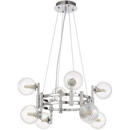 Подвесная люстра Crystal Lux LUXURY SP8 CHROME (плафоны шарики)
