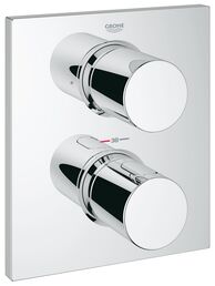 Внешняя часть встраиваемого термостатического смесителя GROHE Grohtherm F с переключателем на 2 положения, хром (27618000)