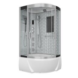 Душевая кабина Niagara Luxe 120x80 NG-7712WL поддон высокий, стекло прозрачное, профиль серебро